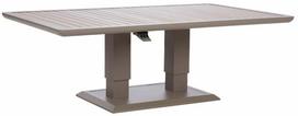 Lauko stalas Home4you Marenda, pilka sp./smėlio sp., 150 cm x 90 cm x 52 - 75 cm