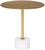 Kavos staliukas House Nordic Lecco, aukso sp./marmuro sp., 51 cm x 51 cm x 52 cm
