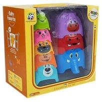 Lavinimo žaislas, formelių piramidė Lean Toys Animals, 24 cm, įvairių spalvų, 8 vnt.
