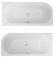Vonia, įmontuojama Besco Avita Slim+, 170 cm x 75 cm x 42 cm, dešininė, balta sp./chromo sp.