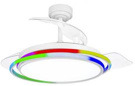Lubinis ventiliatorius su lempa CristalRecord Antila RGB, 65 W, 1 vnt.