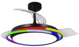 Lubinis ventiliatorius su lempa CristalRecord Antila RGB, 65 W, 1 vnt.