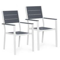 Lauko kėdžių rinkinys MultiGarden YC-051KD-4-5, balta sp./pilka sp., 52 cm x 54.5 cm x 89 cm