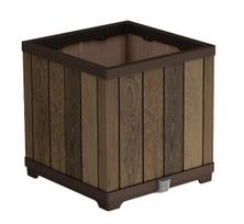 Gėlių vazonas Keter Deco Square, plastikinis, 45.5 cm x 45.5 cm, riešuto sp.