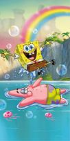 Paplūdimio rankšluostis Sponge Bob Tropical Duo, įvairių spalvų, 140 cm x 70 cm