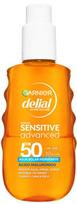 Purškiklis įdegio priežiūrai kūnui/veidui/plaukams Garnier Delial Sensitive Advanced SPF50, 150 ml