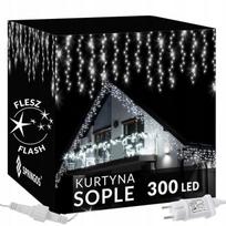 LED lempučių užuolaida Springos, 14.5 m, šaltai balta sp., 300 LED