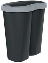 Rūšiavimo šiukšliadėžė Keden, 40L l, juoda sp./pilka sp.