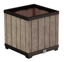 Gėlių vazonas Keter Deco Square, plastikinis, 45.5 cm x 45.5 cm, šviesiai ruda sp.
