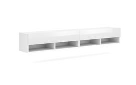 TV staliukas Derby, balta sp., 200 cm x 32.8 cm x 31 cm