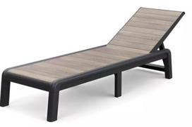 Lauko gultas Keter Deco Porto, pilka sp./natūralaus uosio sp., 191.5 cm x 58 cm x 34.5 cm