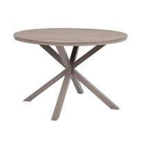 Lauko stalas Home4you Porto, pilka sp./smėlio sp., 110.5 cm x 110.5 cm x 73 cm