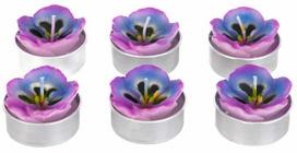 Žvakė, rinkinys, forminė Homla Floral Aura, 6 vnt., Violetinė sp.
