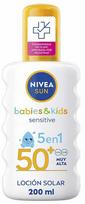 Losjonas įdegio priežiūrai kūnui Nivea Sun Babies & Kids Sensitive SPF50+, 200 ml