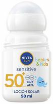 Priemonė įdegio priežiūrai kūnui Nivea Sun Babies & Kids Sensitive SPF50+, 50 ml