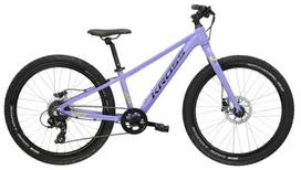 Vaikiškas dviratis, kalnų Kross Lea JR 2.0, juoda sp./violetinė sp., 24"