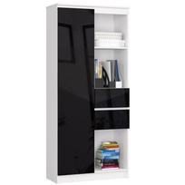 Biuro spinta Akord CLP R15, balta sp./juoda sp., 180 cm x 35 cm x 80 cm