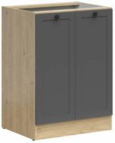 Apatinė virtuvinė spintelė Junona Line, grafito sp./bernstein oak sp., 47 cm x 60 cm x 82.6 cm