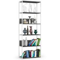 Knygų lentyna Akord Loft 700, balta sp./pilka sp., 192 cm x 70 cm x 32 cm