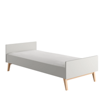 Lova viengulė Pinio Swing, 90 x 200 cm, pilka sp., be čiužinio, su grotelėmis