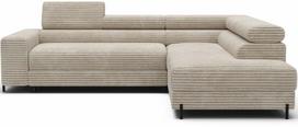 Kampinė sofa - lova Colesio, kreminė sp., dešininė, 200 x 274 cm x 93 cm