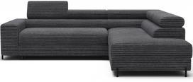 Kampinė sofa - lova Colesio, tamsiai pilka sp., dešininė, 200 x 274 cm x 93 cm