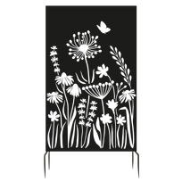 Dekoratyvinė tvorelė 4IQ Meadow, 100.4 cm x 25 cm x 186 cm, juoda sp.