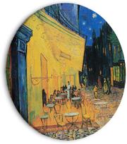 Apvali reprodukcija ant drobės Artgeist Café Terrace at Night, Vincent Van Gogh - View of a French Street, 60 cm x 60 cm