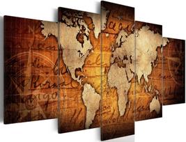 Akrilo stiklo reprodukcija Artgeist Bronze map I, 40 cm x 100 cm