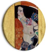 Apvali reprodukcija ant drobės Artgeist Judith II, Gustav Klimt - Abstract Portrait of a Half-Naked Woman, 80 cm x 80 cm