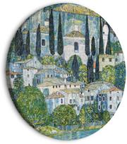 Apvali reprodukcija ant drobės Artgeist Church in Cassone, Gustav Klimt - German Architecture by the River, 80 cm x 80 cm