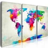 Akrilo stiklo reprodukcija Artgeist World Map: An Explosion of Colours, 30 cm x 60 cm