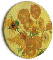 Apvali reprodukcija ant drobės Artgeist Sunflowers (Vincent van Gogh), 60 cm x 60 cm