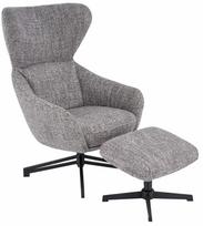 Krėslas su kojų atrama Leisure Furniture Fredy, pilka sp., 85 cm x 75 cm x 110 cm