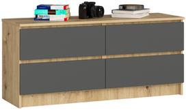 Komoda Akord K120, pilka sp./artisan oak, 55 cm x 120 cm x 40 cm