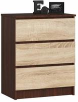 Komoda Akord K60, sonoma ąžuolo sp./wenge, 77 cm x 60 cm x 40 cm