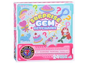 Kūrybinis deimantinės mozaikos rinkinys Surprise Gem Keychains, įvairių spalvų