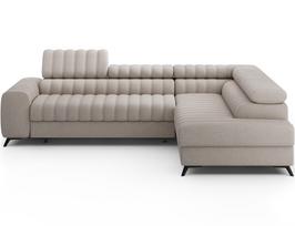 Kampinė sofa Kanedo, tamsaus smėlio spalva, dešininė, 204 x 269 cm x 86 cm
