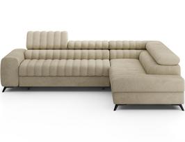 Kampinė sofa Kanedo, smėlio sp., dešininė, 204 x 269 cm x 86 cm
