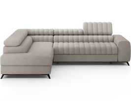 Kampinė sofa - lova Kanedo Royal 18, smėlio sp., kairinė, 204 x 269 cm x 86 cm