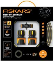 Žarnos ir jungių rinkinys Fiskars Premium, 1027101, 3/8", 4 vnt., šakų sk. 2