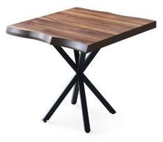 Prekė su pažeista pakuote. Stalas Kalune Design Safir 1462, riešuto sp., 80 cm x 80 cm x 75 cm