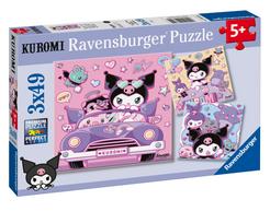 Dėlionė 3in1 Ravensburger Hello Kitty Kuromi On Tour, 21 cm x 21 cm, 147 vnt., įvairių spalvų