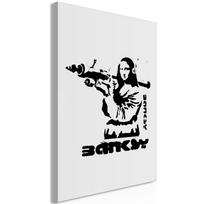 Reprodukcija Artgeist Contrast Duel Banksy on Mural with Mona Lisa, h-c-0114-b-a, 40 cm x 60 cm