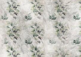Fototapetas Artgeist Statue Of Nature - Plant Motif With Green Leaves With Grey Patterns, 105 cm x 150 cm