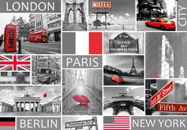 Fototapetas Artgeist London, Paris, Berlin, New York LNEW010546SAM, 140 cm x 140 cm