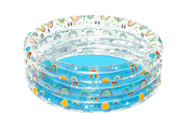 Baseinas, vaikiškas Bestway Rainbow Splash 51048, skaidri sp./mėlyna sp., 170 x 53 cm