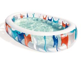 Baseinas, pripučiamas/vaikiškas Bestway BE54066, skaidri sp./mėlyna sp./balta sp. 229 cm x 152 cm x 51 cm