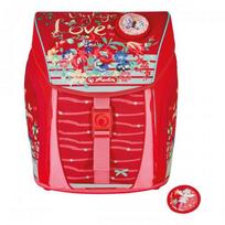 Mokyklinė kuprinė Herlitz Filolight Vintage Love, raudona sp., 32 cm x 38 cm x 22 cm