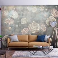 Fototapetas Artgeist Misty Nature - Muted Rose Flowers On A Background In Grey Tones, 140 cm x 200 cm
